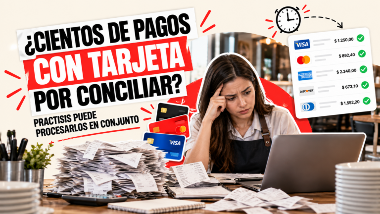 ¿Cientos de pagos con tarjeta por conciliar? Practisis puede procesarlos en conjunto